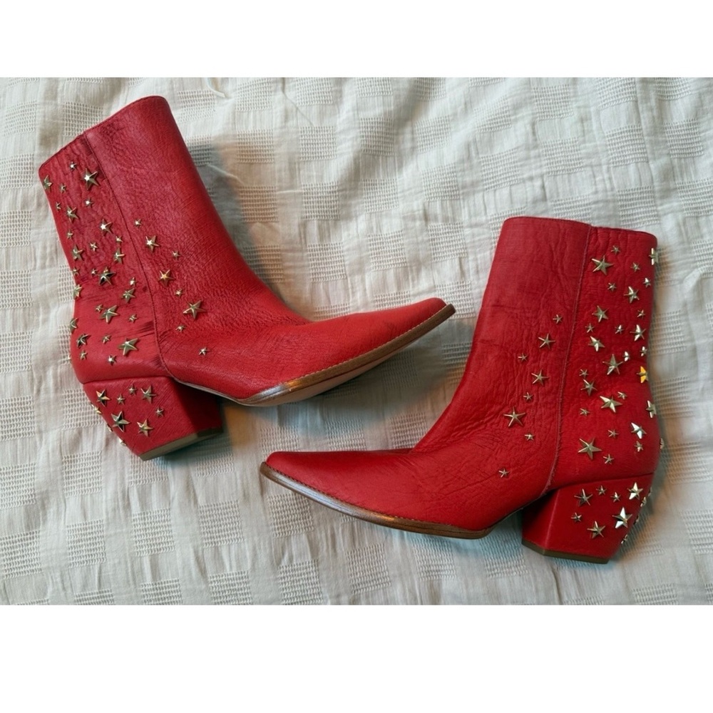 Kate Bosworth X Matisse Charlotte Star Stud Red Boots Size 7